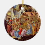 Escena de la natividad de la bella arte ornamento para reyes magos