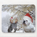 Escena de la nieve del navidad del dogo alfombrilla de raton