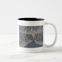 escena de la nieve tazas