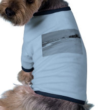 Escena de la playa camiseta de mascota
