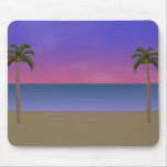 Escena de la playa de la puesta del sol: Mousepad  Tapetes De Ratón