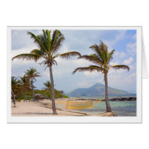 Escena de la playa tarjetón