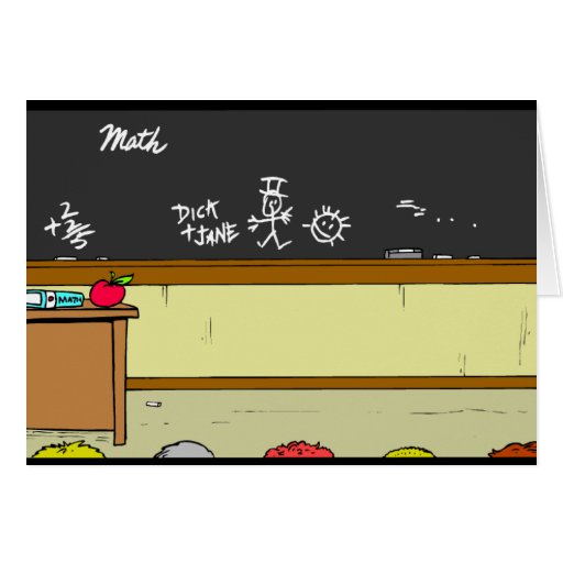Escena de la sala de clase tarjeton