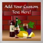 Escena de la tabla del queso del vino impresiones