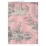 Escena de Toile con las rayas rosadas Tarjeton