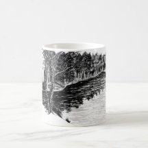 escena del bosque taza
