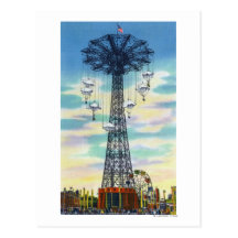 Escena del d3ia del salto de paracaídas del parque tarjetas postales