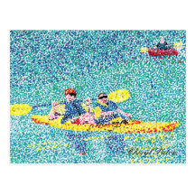 Escena del kajak del Pointillism, por Cheryl Paton