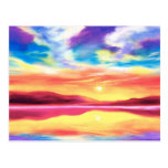 Escena del lago sunset del paisaje - multi tarjeta postal