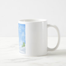 Escena del muñeco de nieve del navidad taza