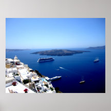 Escena del patio de Santorini Impresiones