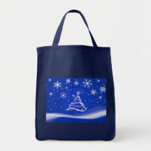 Escena del pleno invierno, azul bolsas de mano