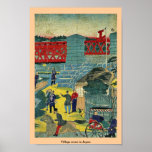 Escena del pueblo en Japón Poster