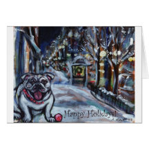 Escena hivernal de Navidad del dogo Tarjeta