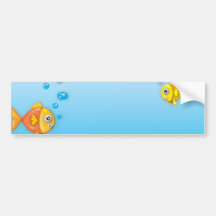 escena subacuática de los pescados lindos de la bu etiqueta de parachoque