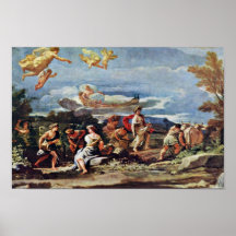 Escenas de la mitología: Vertumnus y Pomona por el Poster