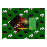 Escoceses y Westies de las Felices Navidad Tarjeton