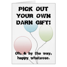 ¡ESCOJA SU PROPIO REGALO MALDITO! Tarjeta de cumpl