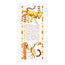 Escorpión llevado zodiaco 1974 de WoodTiger de Val Tarjetas Personales Con Fotos