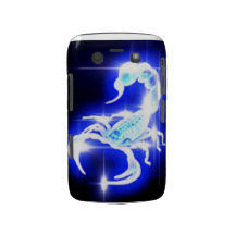 Escorpión que brilla intensamente azul blackberry bold funda