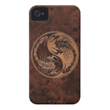Escorpiones de piedra de Brown Yin Yang Case-Mate iPhone 4 Protector