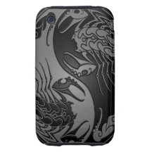 Escorpiones oscuros de Yin Yang Tough iPhone 3 Protector