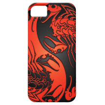Escorpiones rojos y negros de Yin Yang iPhone 5 Protector