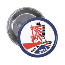 Escriba en Ronald Gascon para el presidente 2012 Pins