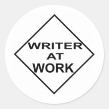 Escritor en el trabajo - regalo para los escritore etiquetas  