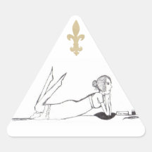 Escritura de Jane Austen Pegatinas Triangulo Personalizadas