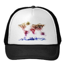 Escritura de la luz de mapa del mundo gorros bordados