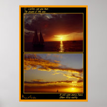 "ESCUCHA, OYE LA IMPRESIÓN DE GICLEE DEL MAR" POSTER