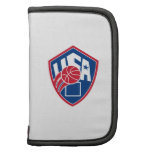 Escudo americano de la bola del baloncesto de Esta Organizador