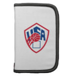 Escudo americano de la bola del baloncesto de Esta Planificadores