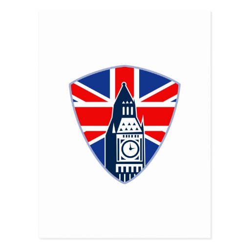 Escudo británico de la bandera de Big Ben Tarjetas Postales