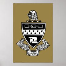 Escudo de armas alfa de la theta de Kappa: Negro Posters