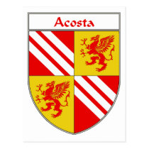 Escudo de armas de Acosta/escudo de la familia tarjetas postales