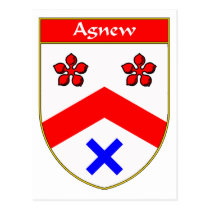 Escudo de armas de Agnew/escudo de la familia tarjetas postales