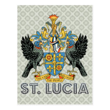 Escudo de armas de alta calidad de St Lucia Postal