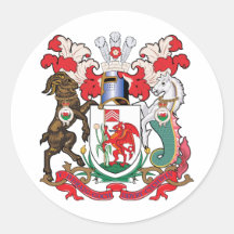 Escudo de armas de Cardiff Pegatinas Redondas