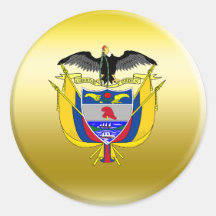 Escudo de armas de Colombia Pegatinas Redondas