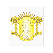 Escudo de armas de Costa de Marfil Lienzo Envuelto Para Galerías