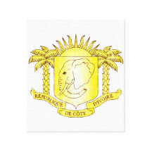 Escudo de armas de Costa de Marfil Lona Envuelta Para Galerías