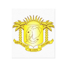 Escudo de armas de Costa de Marfil Impresión En Lona Estirada