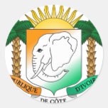 Escudo de armas de Costa de Marfil Etiquetas Redondas