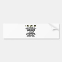 Escudo de armas de la India Pegatina De Parachoque