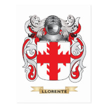 Escudo de armas de Llorente (escudo de la familia) Postal
