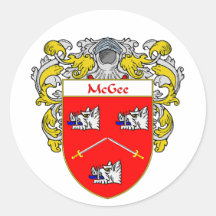 Escudo de armas de McGee (cubierto) Pegatina Redonda