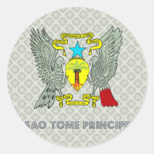 Escudo de armas de Sao Tome Principe Pegatinas Redondas