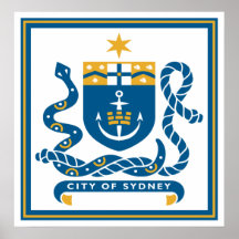 Escudo de armas de Sidney Australia Posters